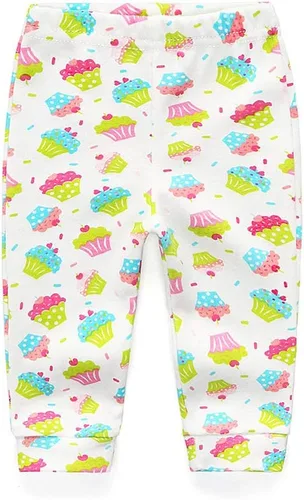 Vista 2 de Leggings unisex de algodón para recién nacido, paquete de 4 pantalones bordados, casuales, de 0 a 24 meses, para niños y niñas
