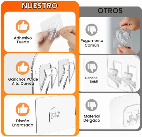 Vista 6 de Reemplazo adhesivo compatible con Eudele Paquete de 9, sin taladrar, adhesivo fuerte para organizador de ducha, 3 estilos