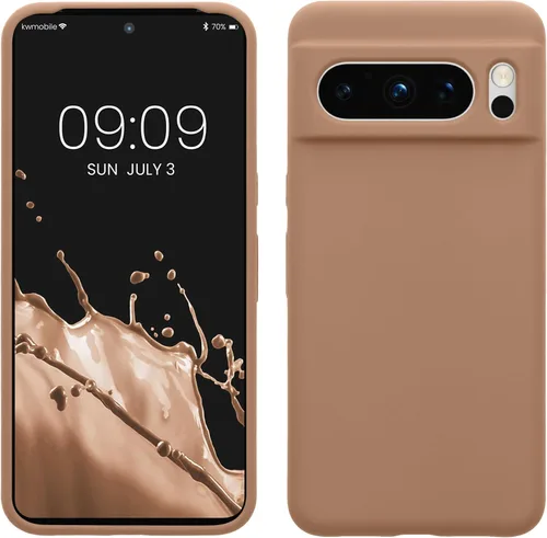 Vista 32 de kwmobile Funda compatible con Google Pixel 7 Pro - Funda de silicona TPU con acabado suave - Piedra antigua