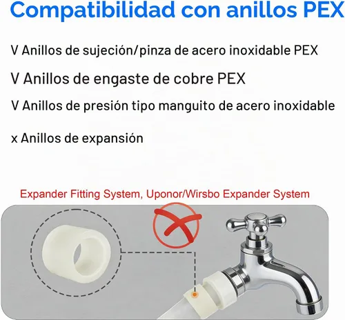 Vista 5 de Hourleey Válvula de bola de cierre de puerto completo Pex de latón de 1/2 pulgada (1/2 pulgada) caliente y frío, cuarto de vuelta caliente (rojo)