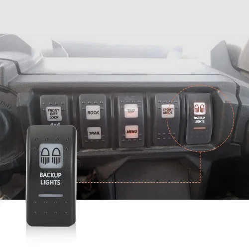 Vista 2 de Interruptor de luz de respaldo ámbar LED para Can-Am Commander Max 800R 2016-2017 / Defender Max HD8 2017 / Maverick 1000 2013 y más, interruptor