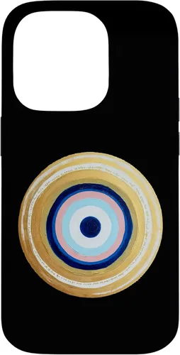 Vista 17 de Carcasa para iPhone 17 con protección contra maldiciones amarillas y negras, color rosa