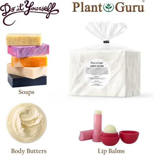 Vista 7 de Mantequilla Kokum cruda de 8 onzas. Barra 100% pura natural, ideal para hidratar piel, cuerpo y cabello, cremas de bricolaje, bálsamos, lociones