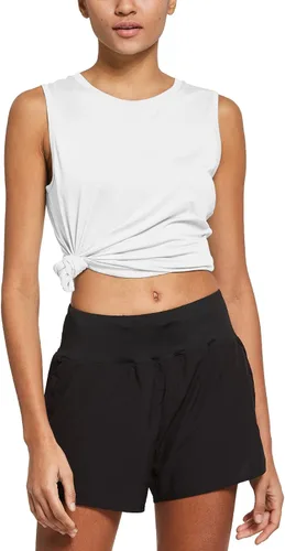 Vista 5 de baleaf Camiseta sin mangas de entrenamiento para mujer, sin costuras, para correr, atlética, de ajuste suelto, para yoga, deportiva, para gimnasio