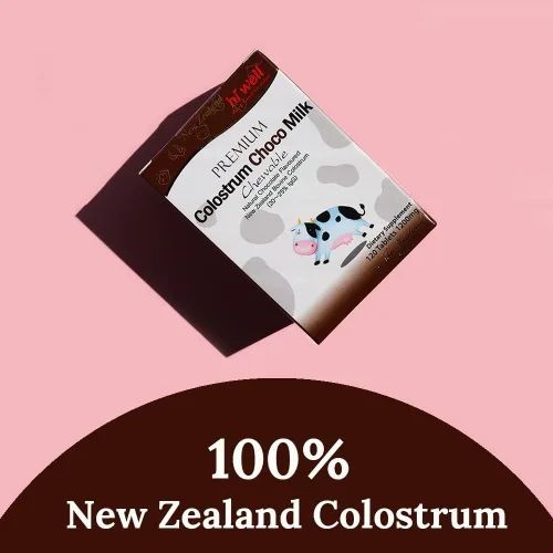 Vista 3 de Hi Well Premium - Leche de choco de calostro alimentado con pasto 150 tabletas de calostro bovino de Nueva Zelanda