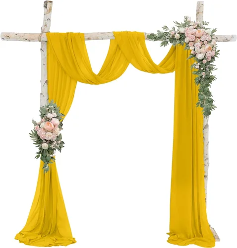 Vista 12 de Tela de Cortinaje para Arco de Boda 1 Panel 20 Pies Tela Transparente Negra Cortinas Transparentes para Boda Cortinaje de Cenador de Gasa Cortinas