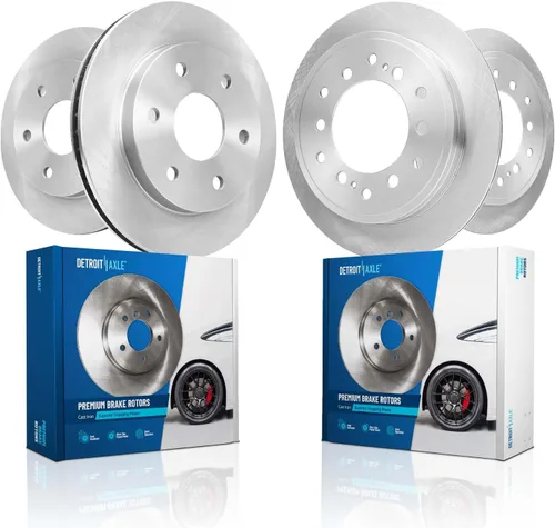 Vista 48 de Detroit Axle - Rotores de freno delantero para Volkswagen Touareg Audi Q7 Porsche Cayenne Rotores de freno de disco perforados y ranurados Reemplazo