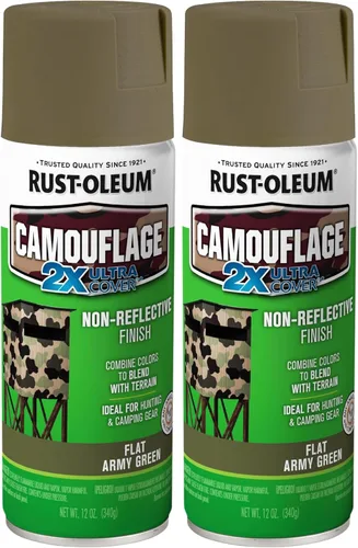 Vista 16 de Rust-Oleum 279176 Camuflaje 2X Ultra Cover Pintura en aerosol, 12 onzas, verde militar