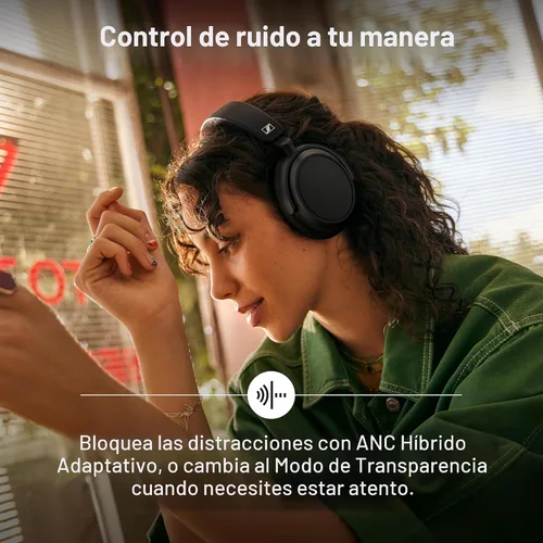 Vista 5 de Sennheiser ACCENTUM Plus - Auriculares inalámbricos Bluetooth con cancelación de ruido, función de carga rápida, hasta 50 horas de reproducción, ANC