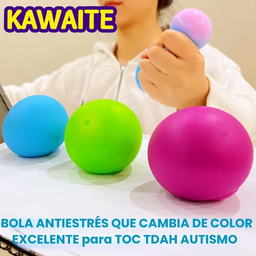 Vista 6 de Pelota antiestrés de masa blanda juguete para apretar (paquete de 1) Bolas estrujables para niños y adultos, divertida y suave que cambia