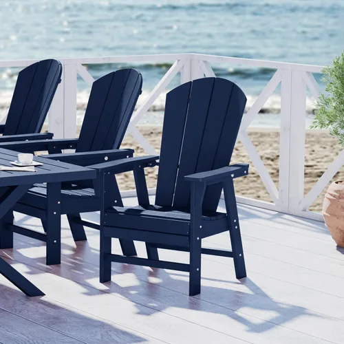 Vista 13 de WestinTrends Malibu Outdoor Patio HDPE Adirondack Silla de comedor para patio, color negro