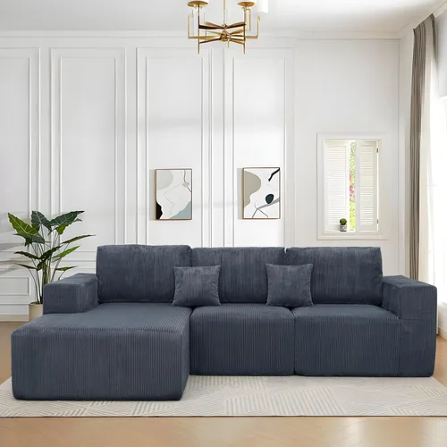 Vista 9 de Sofás deshuesados de 111 pulgadas para sala de estar, sofá de nube de 3 piezas, sofá modular modular profundo seccional, sofás comprimidos para sala