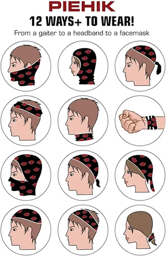 Vista 4 de Kids Akatsuki Cloak Halloween Ninja Cosplay Costume Uniform with Akatsuki Face Mask and Akatsuki Forehead