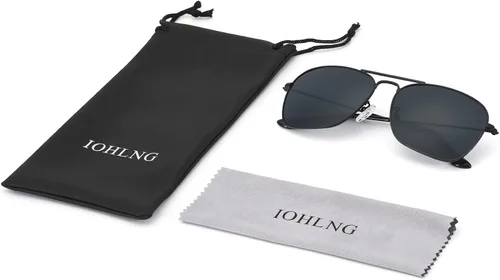 Vista 7 de Lentes de sol cuadrados de aviador para mujeres y hombres, polarizados, militares, cuadrados, clásicos, vintage, de metal