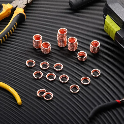 Vista 3 de Mudder 30 piezas de junta de tapón de drenaje de 12 mm, junta de tapón de drenaje de aceite de aluminio para motor, arandelas de aplastamiento