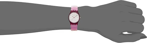 Vista 4 de Swatch Flexipink LP144B - Reloj de pulsera de acero inoxidable con esfera plateada brillante