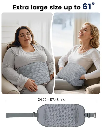 Vista 8 de COMFIER Almohadilla térmica con masajeador para dolor de espalda, almohadillas térmicas de tamaño extra grande para calambres, apagado automático