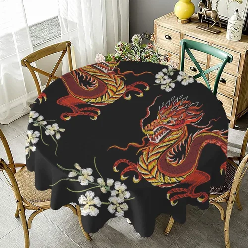 Vista 6 de Mantel redondo lavable impermeable para mesa redonda, diseño de mariposa monarca naranja, para interiores y exteriores, patio, bodas, fiestas, uso
