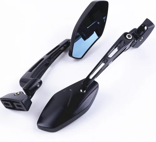 Vista 2 de XYZCTEM Motocicleta negro brillante Mini Sport Racing Espejos para Yamaha YZF R1 R6 R6S 1000 600 Suzuki GSXR 600 700 750 1000 1300 Hayabusa Honda