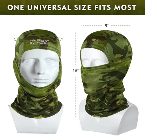 Vista 4 de Máscara facial de camuflaje militar bandana pasamontañas capucha para hombres y mujeres entrenamiento táctico ciclismo esquí resistente al viento