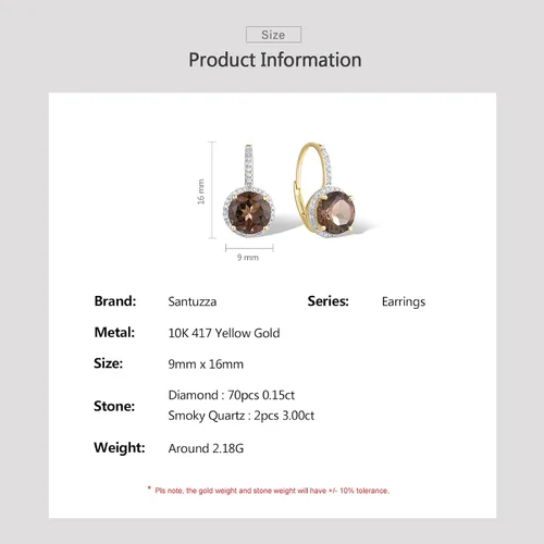 Vista 4 de Santuzza 10K Solid Gold Genuine Diamond Leverback Dangle Earrings for Women