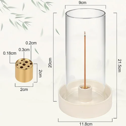 Vista 2 de Soporte multifuncional para quemador de incienso, perfecto para varillas de incienso, Palo Santo, salvia y más. Diseño moderno y simple con una