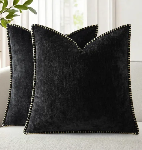 Vista 19 de decorUhome Juego de 2 fundas de almohada de felpilla suave y acogedora de otoño de 12 x 12 pulgadas, fundas decorativas modernas de terciopelo Aqua