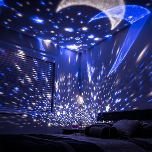 Vista 3 de Proyector de estrellas, luz nocturna, luz nocturna romántica súper brillante, luz de estrellas, proyector de sueños de estrellas LED coloridas