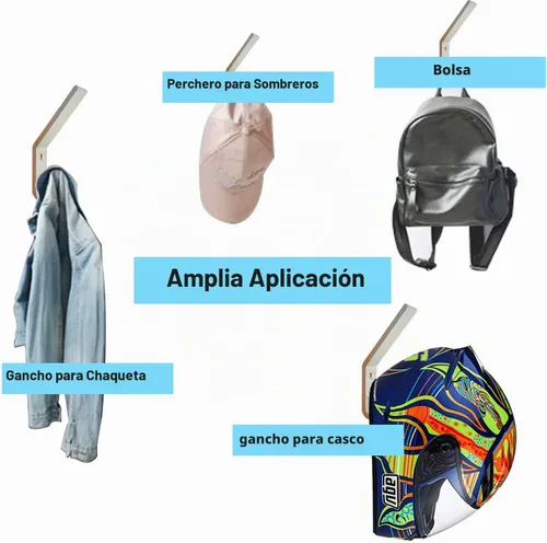 Vista 4 de EBaokuup Juego de 6 soportes para casco, soporte de pared para casco de motocicleta con tornillos de montaje (6 ganchos + 12 tornillos)
