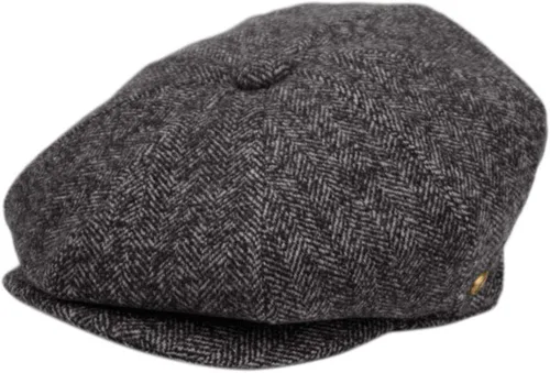 Vista 3 de Sombrero clásico de 8 paneles de mezcla de lana Newsboy Snap Brim Collection para hombre