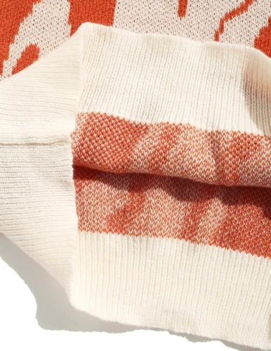 Vista 62 de ZAFUL Y2K - Suéter casual con estampado de llama estética para hombre, suéter de punto holgado, manga larga, cuello redondo