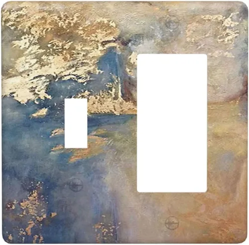 Vista 136 de Pintura al óleo de flores abstractas de 1 cuadrilla de interruptor de luz dúplex individual cubierta de salida placa de pared decorativa Placa