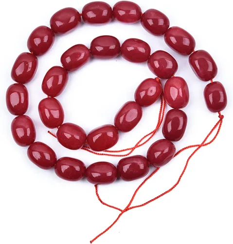 Vista 6 de HAAMIIQII Cuentas espaciadoras de piedra libre de jade rojo de 0.394 a 0.630 pulgadas, cuentas sueltas para la fabricación de joyas, pulseras