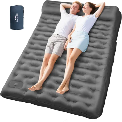 Vista 11 de Colchoneta de Dormir para Campamento, Alfombrilla de Campamento Extra Gruesa de 6" con Almohada Bomba de Pie Incorporada, Alfombrilla Inflable Ultra