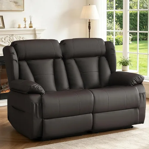 Vista 17 de Sofá biplaza reclinable manual de 59" reclinable doble para sala de estar