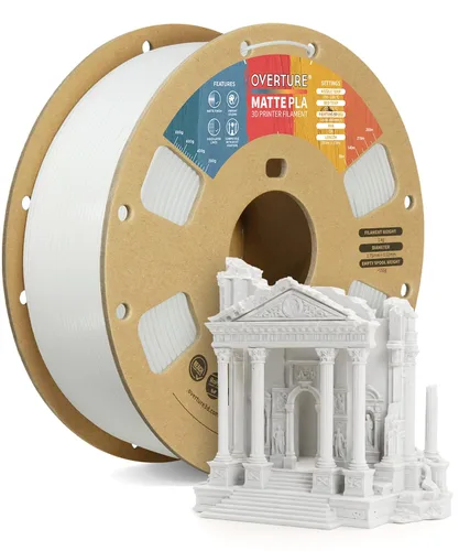 Vista 11 de OVERTURE - Filamento de fibra de carbono PLA para impresora 3D de 1.75 mm, carrete de cartón PLA de 2.2 libras, precisión dimensional +/- 0.02 mm
