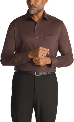 Vista 13 de Van Heusen Camisa de vestir para hombre, ajuste regular, cuello flexible, elástica, sin arrugas