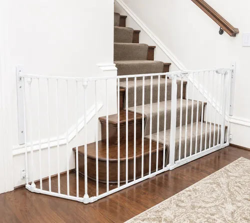 Vista 5 de Cardinal Gates EX100 XpandaGate - Puerta extra ancha para bebés y perros, puerta de seguridad ajustable montada en hardware para niños y mascotas