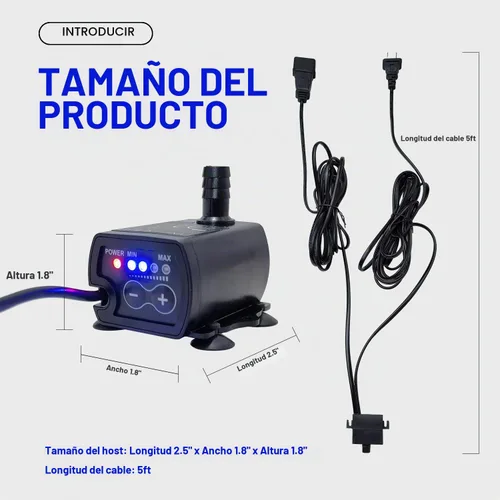 Vista 6 de Bomba Automática de Sumidero Pequeña para Deshumidificador, Elevación de 13 Pies, Control de Flujo de 4 Niveles, Bomba de Agua Sumergible con Sensor