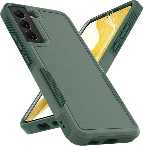Vista 10 de Funda para Samsung Galaxy S22: funda protectora de doble capa resistente para teléfono celular, a prueba de golpes, con protector de pantalla