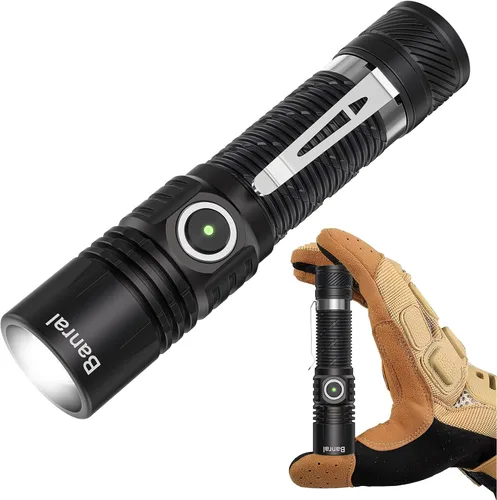 Vista 11 de Linternas tácticas recargables, linterna LED USB-C mini pequeña de alto lúmen, linterna EDC compacta, 4 modos y función de memoria, luces