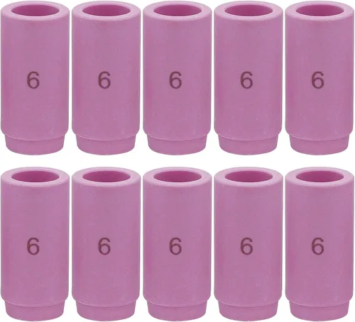 Vista 8 de Boquilla de taza de cerámica de alúmina 12PCS 13N08 13N09 13N10 13N11 13N12 13N13 (4-5-6-7-8-10) para antorcha de soldadura TIG 9,20 y 25, morado
