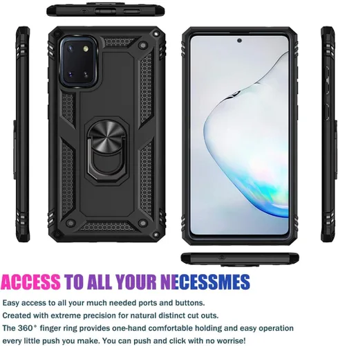 Vista 2 de Funda para Galaxy Note 10 Lite - Funda protectora de grado militar con soporte magnético para anillo de coche, cubierta de soporte para Samsung