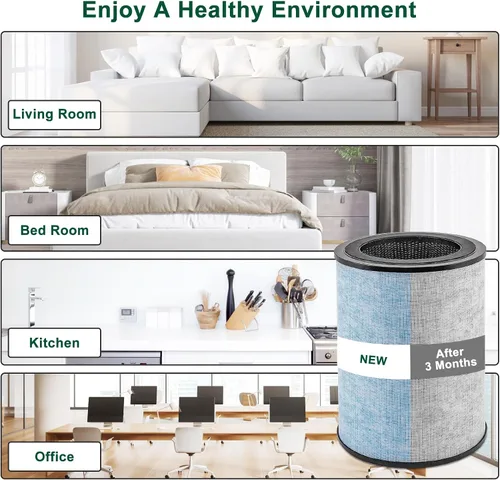 Vista 5 de Paquete de 2 para reemplazo instantáneo de filtro AP300, filtro de carbón verdadero y activado, compatible con AP300 instantáneo, comparado