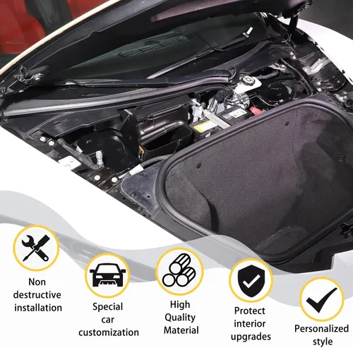 Vista 4 de Cubierta de torre de choque frontal compatible con Chevrolet Corvette C8 2020-2023, cubierta de panel de protección de impactos de plástico ABS