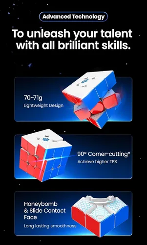Vista 8 de CuberShop GAN 14 MagLev con recubrimiento UV, Ultimate GAN 14 M 2023 Cubo magnético de velocidad 3x3, rompecabezas de cubo mágico de 2.205 in