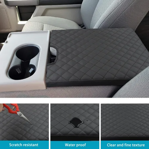 Vista 5 de Funda de reposabrazos de consola central para accesorios Ford F150 2015-2026 para F250 F350 F450 2017-2026 con asiento de salto 40/20/40, protección