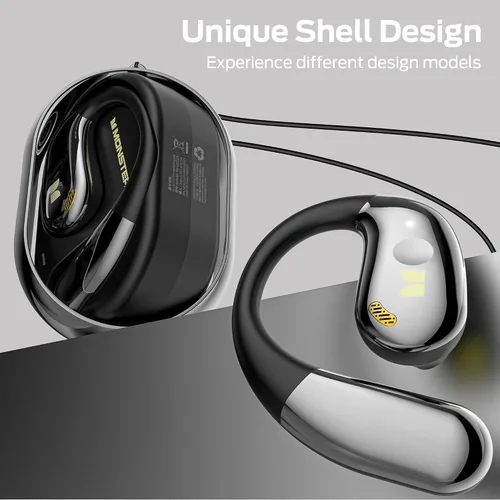 Vista 8 de Monster Open Ear AC360, auricular inalámbrico Bluetooth giratorio, con cordón, Bluetooth 6.0 mejorado, control táctil, batería de larga duración