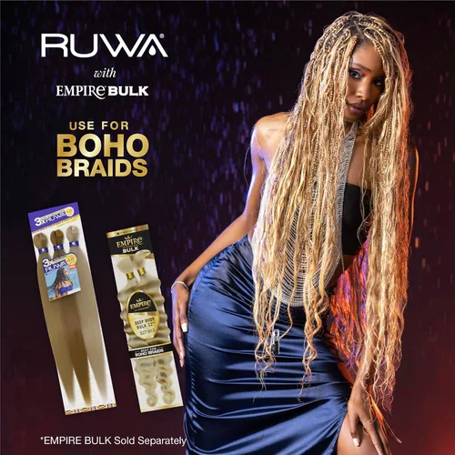 Vista 8 de Sensationnel Ruwa cabello para trenzas preestirado - 3x 36 pulgadas repelente al agua kanekalon sintético de secado rápido deportivo sin picazón