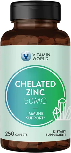 Vista 8 de Vitamin World Zinc quelatado de 50 mg - 100 comprimidos, suplemento de zinc quelado de alta potencia y bien absorbido, apoya la salud inmunológica